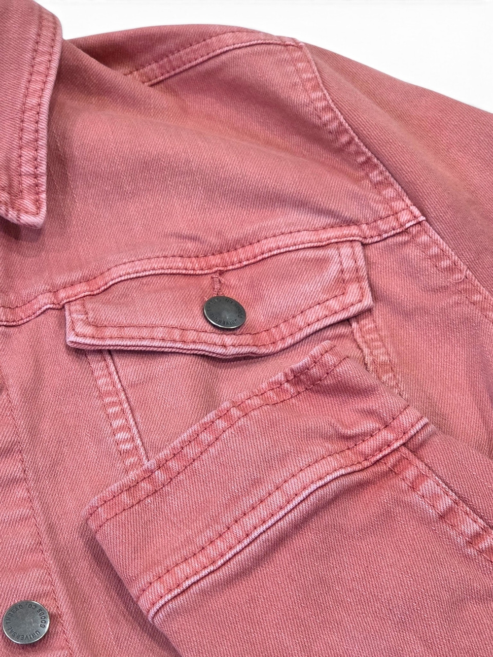 Universal Thread Freeborn Denim Jacket Pink Rose XL Stretch Jean Jacket Like New - Picture 4 of 14